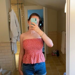 American Eagle red bandeau top